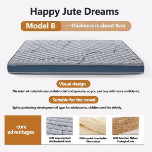 8cm Yellow Flocking Cover Breathable Eco-Friendly <strong>Firm</strong> <strong>Mattress</strong> <strong>Topper</strong> for Children with Spine Protection for Apartment Use - Product Image 2