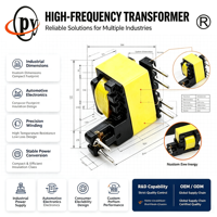 Transformateur toroïdal haute fréquence EE13, entrée 380V, sortie 220V 24V 12V 5V, enroulement en cuivre, montage sur circuit imprimé, haute efficacité