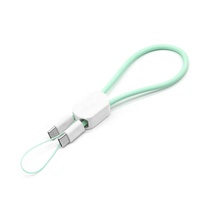 Câble de charge et de synchronisation USB Type C vers C 2-en-1 portable 60W 3A avec lanière porte-clés, cadeau promotionnel pour les voyages
