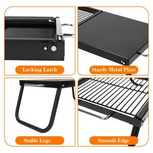 Grille de cuisson pliable en acier pour feu de camp, support et plancha portables pour la cuisson en extérieur - Product Image 6