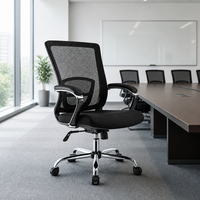 Chaise de bureau pivotante en maille pour conférence, inclinable à 180 degrés, ergonomique, pour cadre et personnel, idéale pour salle de réunion