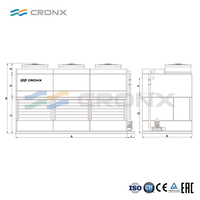 Tour de refroidissement à circuit fermé de type croisé CTI à prix réduit avec serpentin en acier inoxydable pour le refroidissement des eaux usées