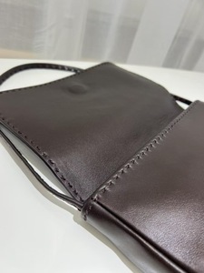 Luxury Vintage Minimalist 100% <strong>Handmade</strong> Saddle Stitch Soft Genuine Sheepskin Leather Shoulder Bag - Product Image 2