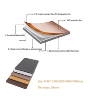 Panneau mural en bois grainé 1220x2440mm de Foshan, panneau en charbon de bambou pour projets de décoration intérieure mondiale (vente en gros)