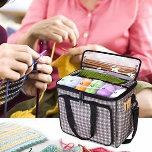 Large Yarn <b>Storage</b> Tote Waterproof <b>Knitting</b> Bag Organizer Custom Logo Crochet Bag - Product Image 6