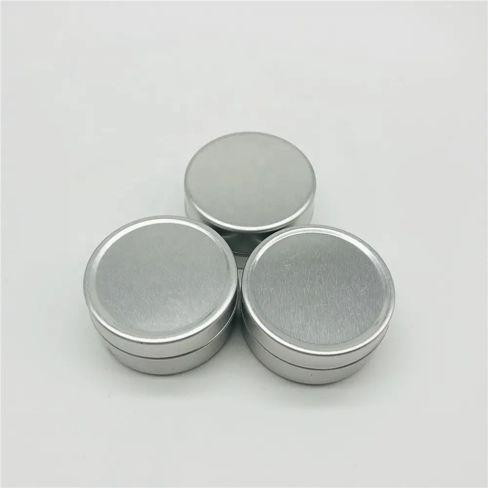 10ml Silver Round Aluminum Jar with Slip Lid Lip Blam Storage Container With Slide Lid