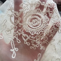 Tissu en dentelle florale respirant et hydrosoluble 100% coton pour vêtements ou robe hawaïenne, tissu en dentelle brodée
