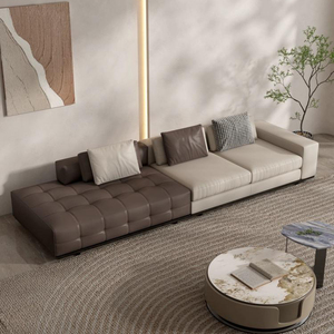 Canapé d'angle en tissu moderne pour salon, combinaison de velours blanc - Product Image 3