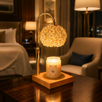 Lampe chauffe-cire électrique vintage de luxe en cristal, design nid d'oiseau, à intensité variable, pour bougies et aromathérapie, pour la décoration intérieure