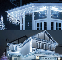 Guirlande lumineuse décorative de Noël en forme de glaçon, 300 LED, Ra50, 2700K, blanc chaud, 6 m, PVC, intérieur/extérieur, IP44, certifiée CE, garantie 1 an