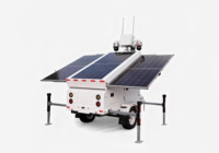 Unité de surveillance CCTV mobile solaire ENERGYFIT avec mât télescopique de 7 m, étanche IP65, alimentation DC24V, pour chantier