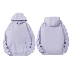 Sweatshirts à capuche pour hommes avec logo personnalisé blanc uni pull-over noir en coton épais