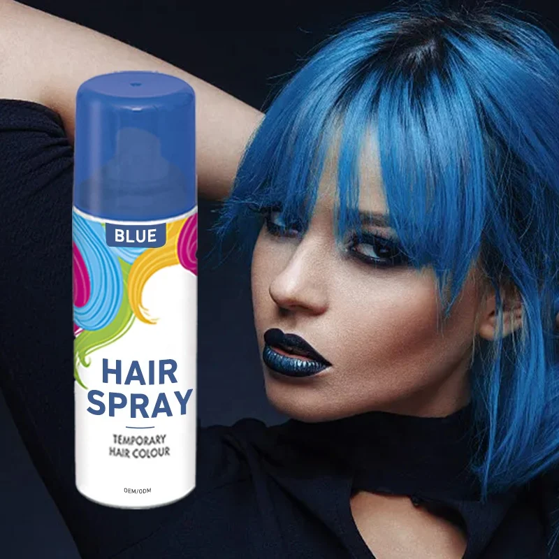 100ml atacados preço de fábrica glitter azul spray de cor do cabelo