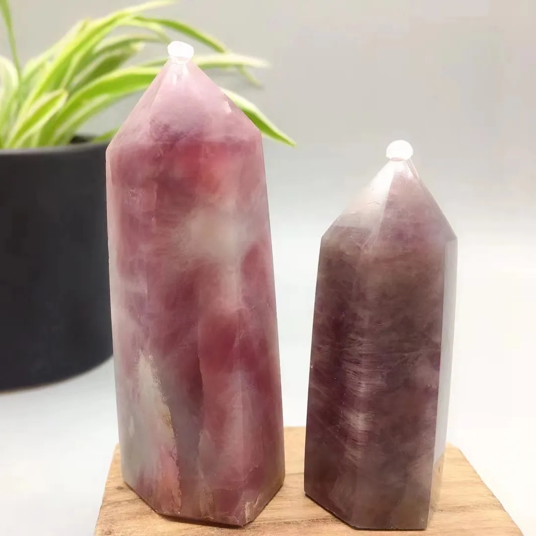 Wholesale High quality lavender rose quartz crystal wand amethyst points