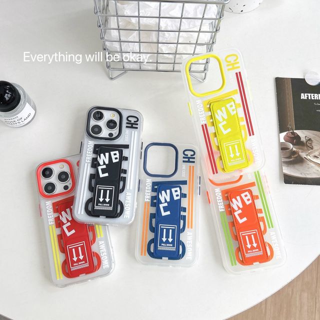 New Custom Luxury Designer clear Transparent Phone Cover Shell Cases Mobile Phone case with Holder