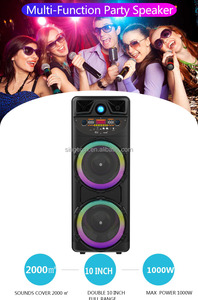 ZQS10205 כפולה 10 אינץ חיצוני פופולרי פרו סאב 50W DJ קריוקי תיבת אלחוטי עגלת וופר PartyBOX רמקול - Product Image 4