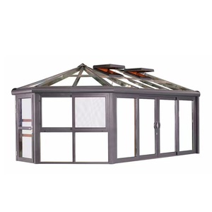 Véranda en verre durable en <span class=keywords><strong>aluminium</strong></span> Gartenhaus Sunroom Patio Cover Roof Glass House - Product Image 3