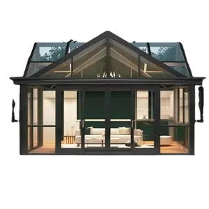 Ngoài trời 4 mùa sunrooms thiết kế hiện đại hợp kim nhôm đôi Tempered Glass phòng