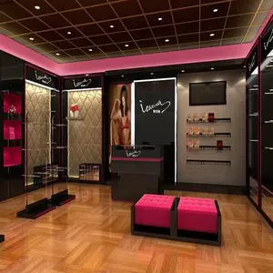 Fashion Metal Brassiere Stand Rack Undergarment Shelf Display with Hooks for Undie Shop Interior Decoration Furniture