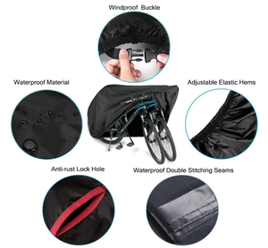 Housse de vélo imperméable Woqi, <span class=keywords><strong>protection</strong></span> UV extérieure, housse de vélo électrique, housse de moto noire - Product Image 4