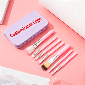 Nouveauté : Ensemble de 7 pinceaux de maquillage <span class=keywords><strong>Hello</strong></span> Mini <span class=keywords><strong>Kitty</strong></span> pour voyage, dans une boîte en métal, logo personnalisé et prix d'usine pour les yeux et le visage - Product Image 5