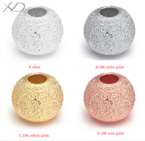 XD P007 925 grânulos de prata esterlina 925 contas redondas de prata fosco 925 prata <span class=keywords><strong>beads</strong></span> jewelry making supplies - Product Image 2