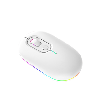 Souris optique portable mignonne avec rétroéclairage RVB, souris sans fil rechargeable Bluetooth - Product Image 1