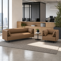 Canapé de bureau contemporain rembourré, ensemble de fauteuils modulables pour espace de pause, zone de repos du personnel
