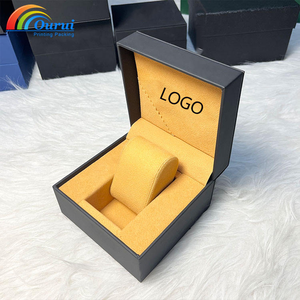 Factory Direct Custom Classic <b>Black</b> leather watch <b>box</b> with velvet lining for man,Custom logo and color for the watch <b>box</b> - Product Image 1