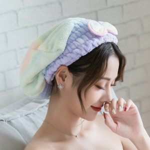Gorro de secado de cabello Jiemeirui Rainbow de 26x31 cm, toalla de microfibra súper absorbente para mujeres, gorro de ducha de secado rápido. - Product Image 1