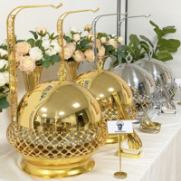 Plat Chafing Doré Élégant avec Couvercle Suspendu pour Réception, Mariage, Buffet - Chauffe-Plats de Luxe