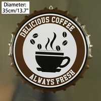 Letrero Metálico Vintage de 35cm con Impresión Personalizada, Decoración de Pared con Diseño de Tapa de Botella Retro, Impresión UV, Diseño de Logotipo OEM para Bar, Pub, Garaje