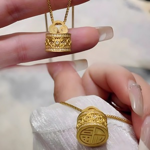 Collar de Plata de Ley S925 con Colgante Ruyi y Moissanita Incrustada para Mujer, Uso Diario - Product Image 4