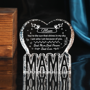 Recuerdo de Cristal en Forma de Corazón, Cristal Grabado con Mensaje Personalizado, Regalo para Mamá, Aniversario - Product Image 4