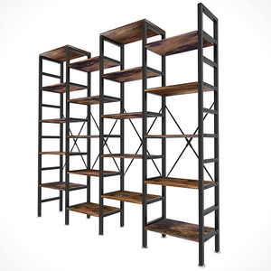 Étagères de bibliothèque d'école bon marché, bibliothèque à 5 niveaux en forme de X, grande étagère ouverte, organisateur d'étagères de Style industriel rustique - Product Image 1