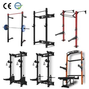Equipo de Entrenamiento de Fuerza de Metal VIGFIT, Soporte de Sentadillas Plegable Ajustable para Montaje en Pared, Comercial, para Gimnasio - Product Image 1