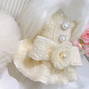 Elegante Vestido de Boda para Perro, Traje Cálido de Invierno para Mascotas, Falda Tutú Blanco Hueso para Gatos Ragdoll y <span class=keywords><strong>Perros</strong></span> Pequeños, Regalo para Fiesta de Cumpleaños, Venta al por Mayor - Product Image 3