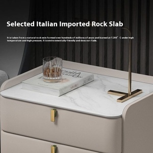 Table de chevet de luxe en bois massif de haute qualité style minimaliste moderne chambre salon <span class=keywords><strong>location</strong></span> <span class=keywords><strong>maison</strong></span> armoire de rangement en dalle de roche - Product Image 4