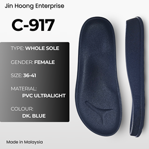 Chaussons Jin Hoong pour femmes C-917, semelle extérieure en PVC bleu foncé, durables, ultra-légers, avec semelle intérieure intégrée, antidérapants, design léger - Product Image 1