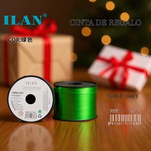 Ilan Gift <b>Ribbon</b> 5Mm X 100Y Metalized Green For Packaging - Product Image 4