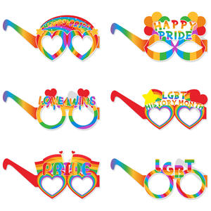 6pcs Rainbow Party Supplies Brillen Mexikanische Themen brillen Rahmen für Spaß Fiesta Party Dekorationen Foto Requisiten - Product Image 5