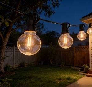 <span class=keywords><strong>Guirlande</strong></span> lumineuse G40 avec ampoules LED incassables, étanches, pour extérieur, patio, jardin, fête, éclairage décoratif - Product Image 1