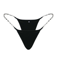 Vente en gros de lingerie sexy, sous-vêtements string, bikini de plage, bijoux de corps en strass noirs, string pour femmes