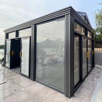 Verrière de jardin panoramique quatre saisons en alliage d'aluminium et verre, moderne et personnalisée pour l'extérieur résidentiel
