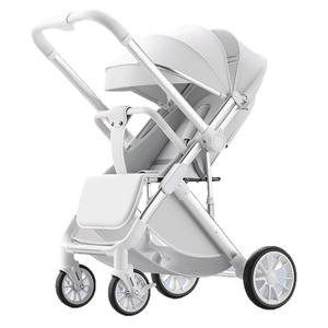 Cochecito de Bebé Portátil Gris, Estilo Francés de Lujo, 3 en 1, Plegable, con Asiento de Auto, Carrito Metálico - Product Image 5
