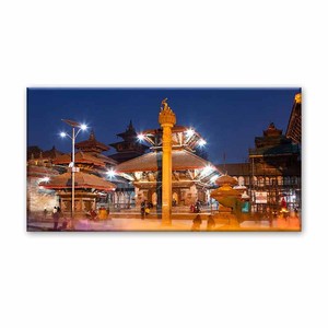 Impression sur toile de la place du Durbar de Kathmandou au Népal, temple nocturne, art mural pour la décoration de la maison - Product Image 2