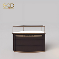 Vitrine de présentation de bijoux en acier inoxydable noir avec éclairage LED, verrouillable, pour boutique, vente en gros