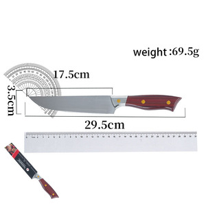 Cuchillo de Chef de Acero Inoxidable, Cuchillo para Frutas con Mango de Madera, Cuchillo Multiusos para Cortar y Rebanar Carne, Cuchillo de Carnicero - Product Image 6
