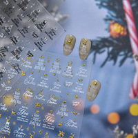 Offre Spéciale – Décorations d'Ongles de Noël de Haute Qualité – Autocollants Adhésifs pour Ongles à Presser – Fournitures DIY pour Ongles Métalliques Or, Noir, Rouge