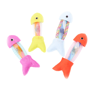 Juguete de gato de hierba gatera en forma de pez de dibujos animados, Bola de felpa giratoria autoentretenida para aliviar el aburrimiento diario para mascotas - Product Image 1